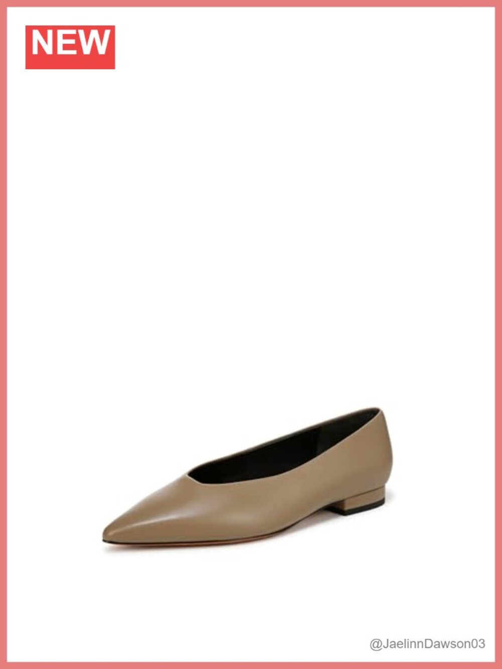 Vince Women's Ballet Flats Leather Pointed Toe Slip On Cushioned Insole